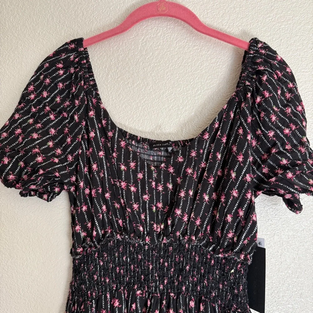 Black Tape Black and‎ Pink Floral Maxi Dress Sz S NWT - Picture 4 of 12